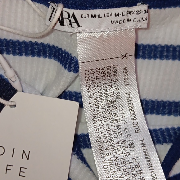 Zara limitless contour collection blue white romper NWT - Picture 5 of 7